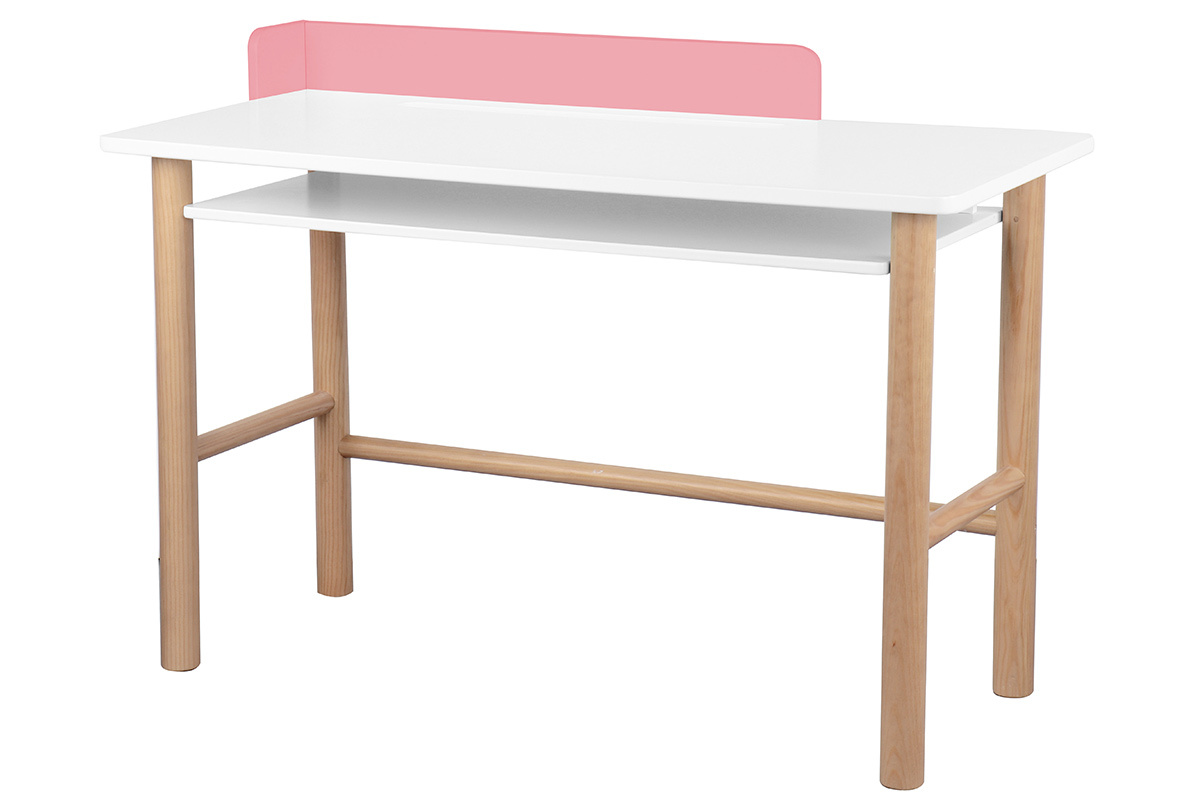Scrivania bambino con banco rosa e legno chiaro BERTY