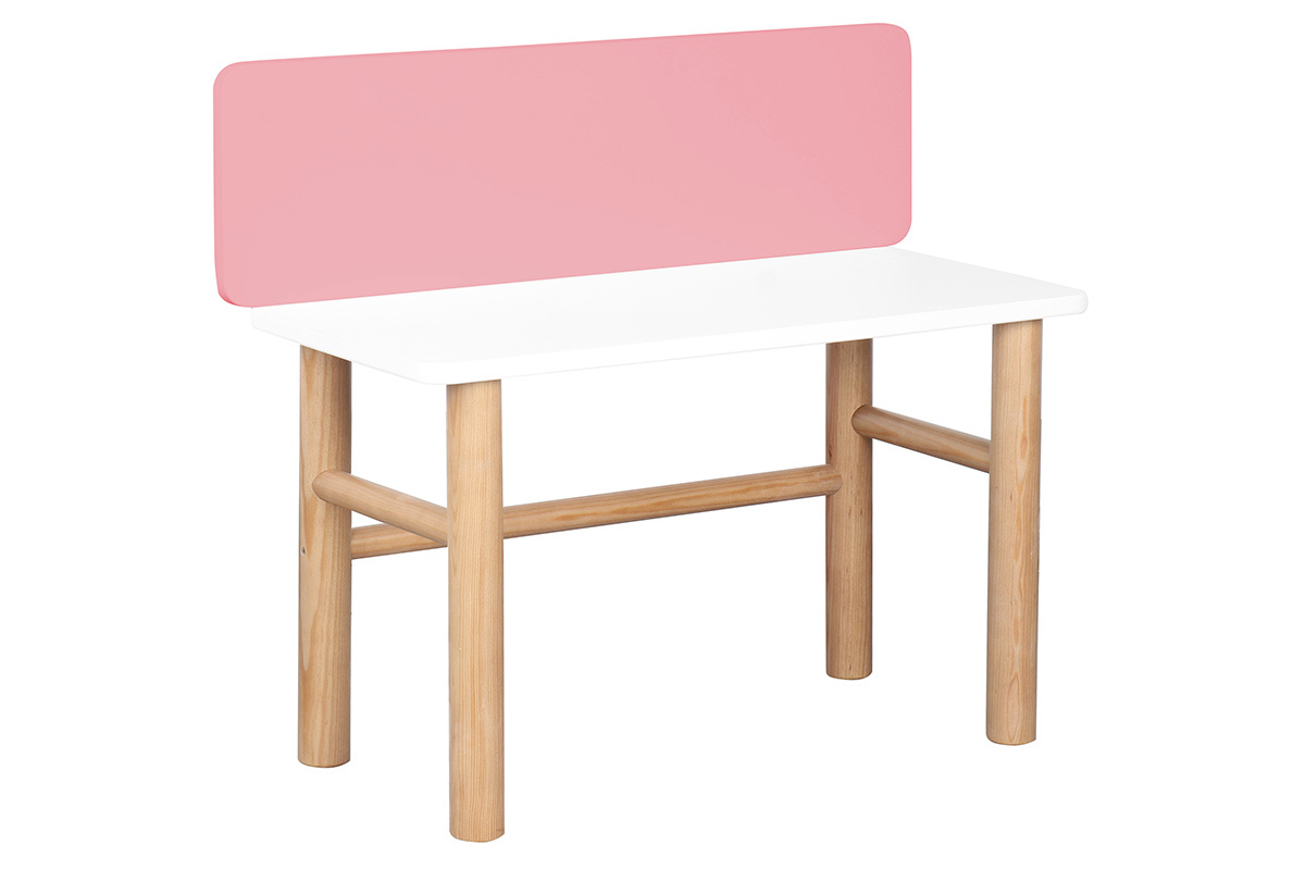 Scrivania bambino con banco rosa e legno chiaro BERTY