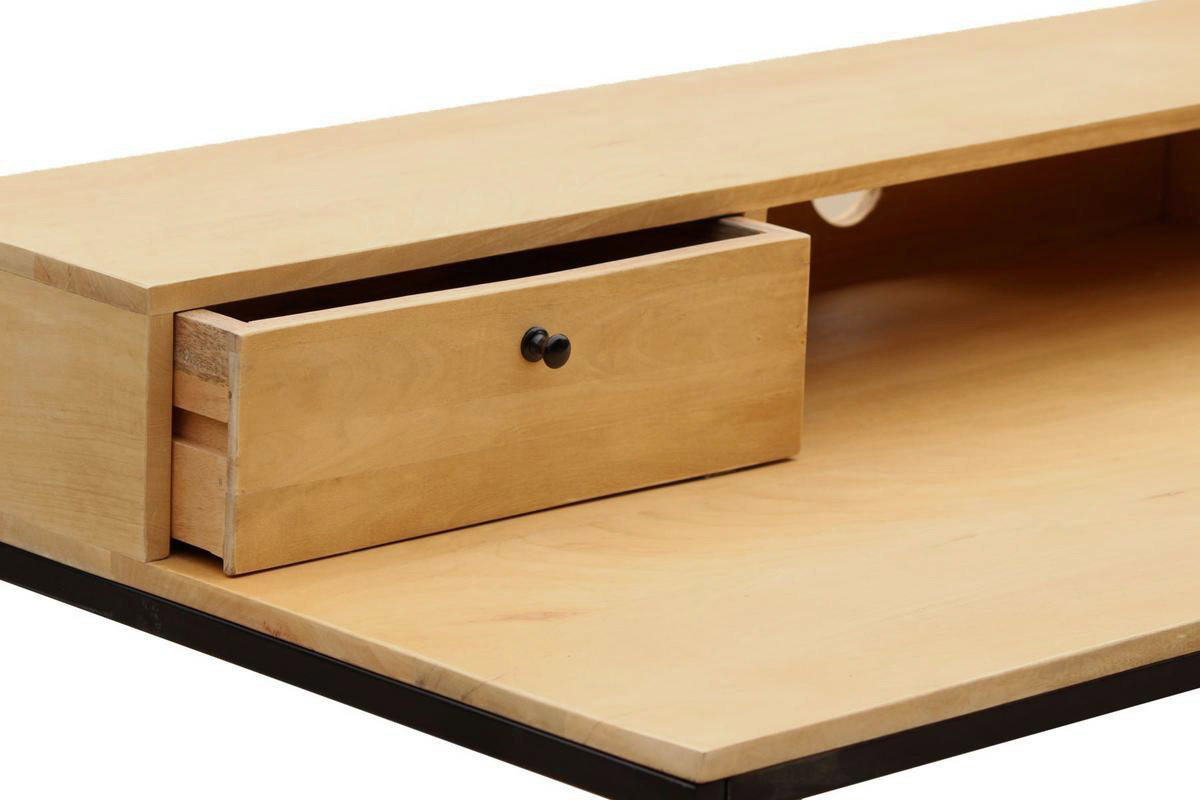 Scrivania con cassetti in legno di mango e metallo nero OPIUM