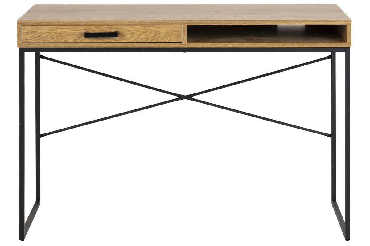 Scrivania con cassetto e contenitore in metallo e legno TRESCA