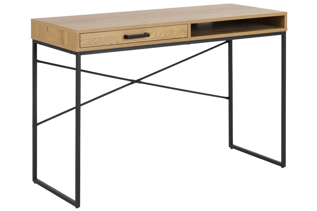 Scrivania con cassetto e contenitore in metallo e legno TRESCA