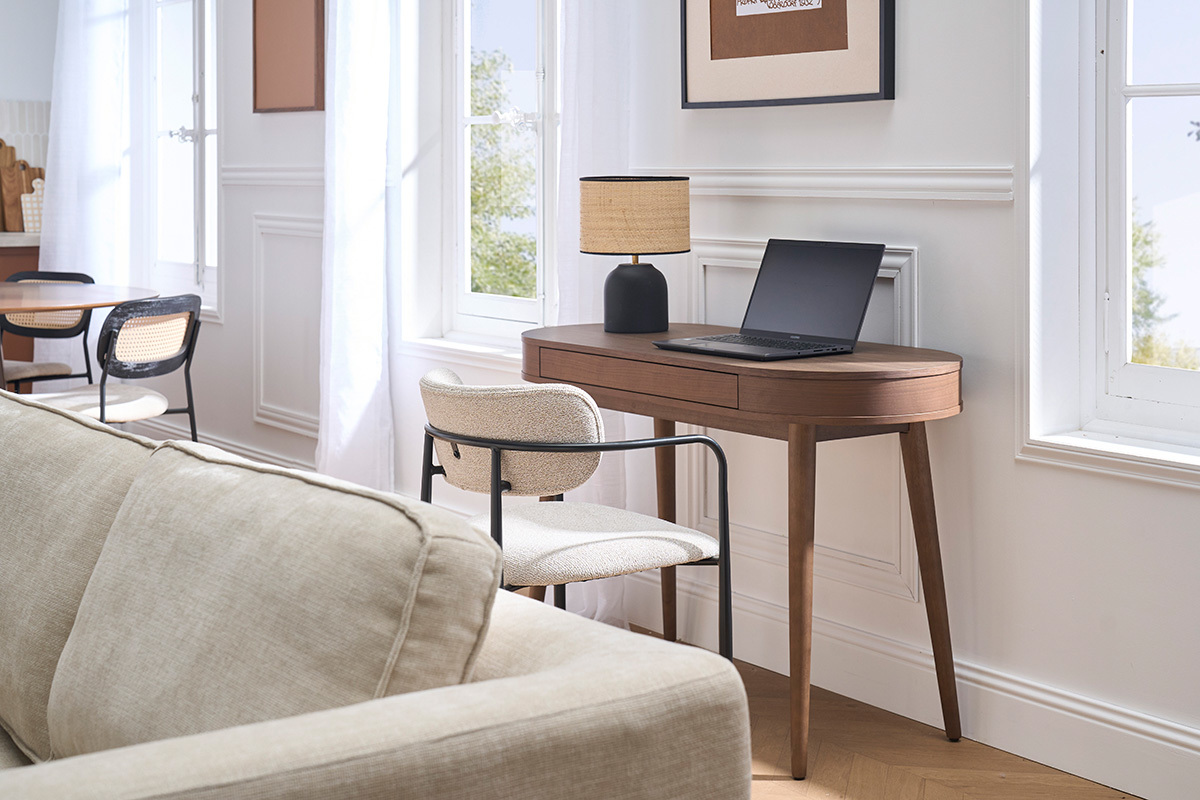 Scrivania con cassetto in legno scuro L120 cm JUDITH