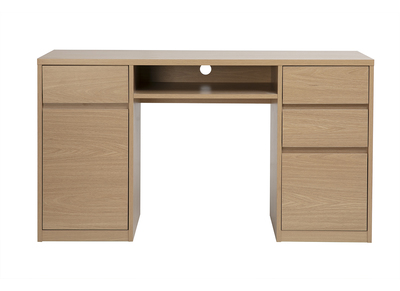 Scrivania con contenitori finitura legno chiaro rovere L140 cm JEREMIAH