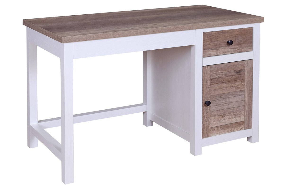 Scrivania con spazi per riporre i propri oggetti in legno Bianco PAGNOL