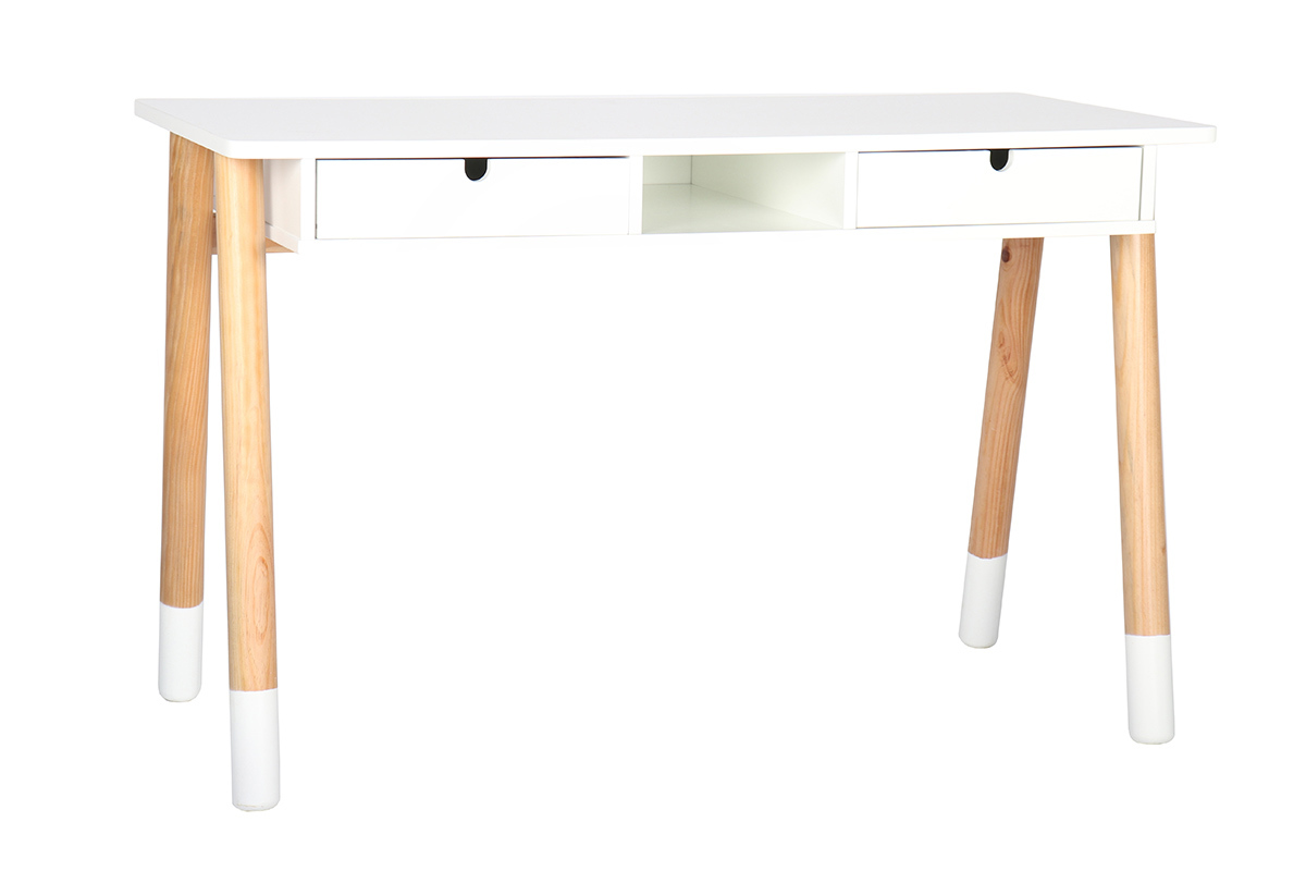 Scrivania da bambino Bianco e legno L120 cm PILOTI