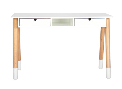 Scrivania da bambino, colore: Bianco e legno, dimensioni: 120cm, modello: PILOTI - Scrivania da bambino, colore: Bianco e legno, dimensioni: 120cm, modello: PILOTI