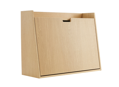 Scrivania da parete vintage rovere con vano portaoggetti L78 cm GABIN