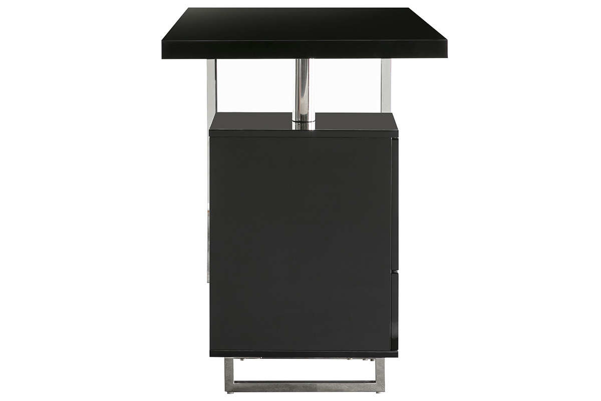 Scrivania design 2 cassetti laccata nera LEXI