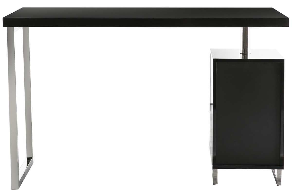Scrivania design 2 cassetti laccata nera LEXI