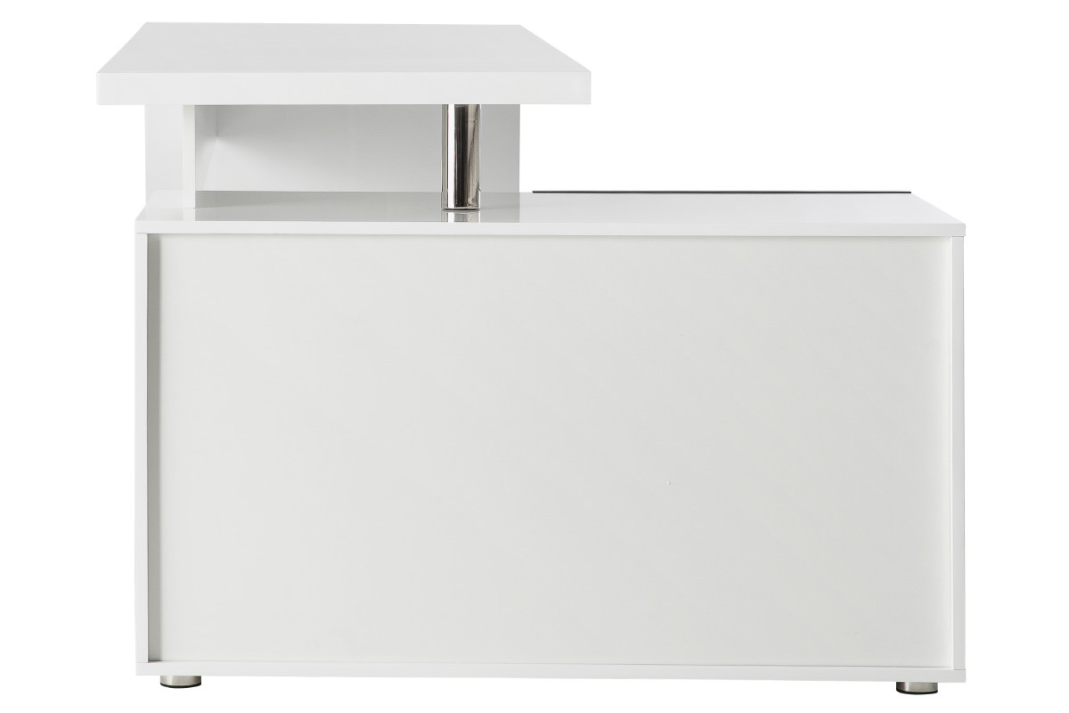 Scrivania design bianca e nera laccata cassetti lato sinistro MAXI