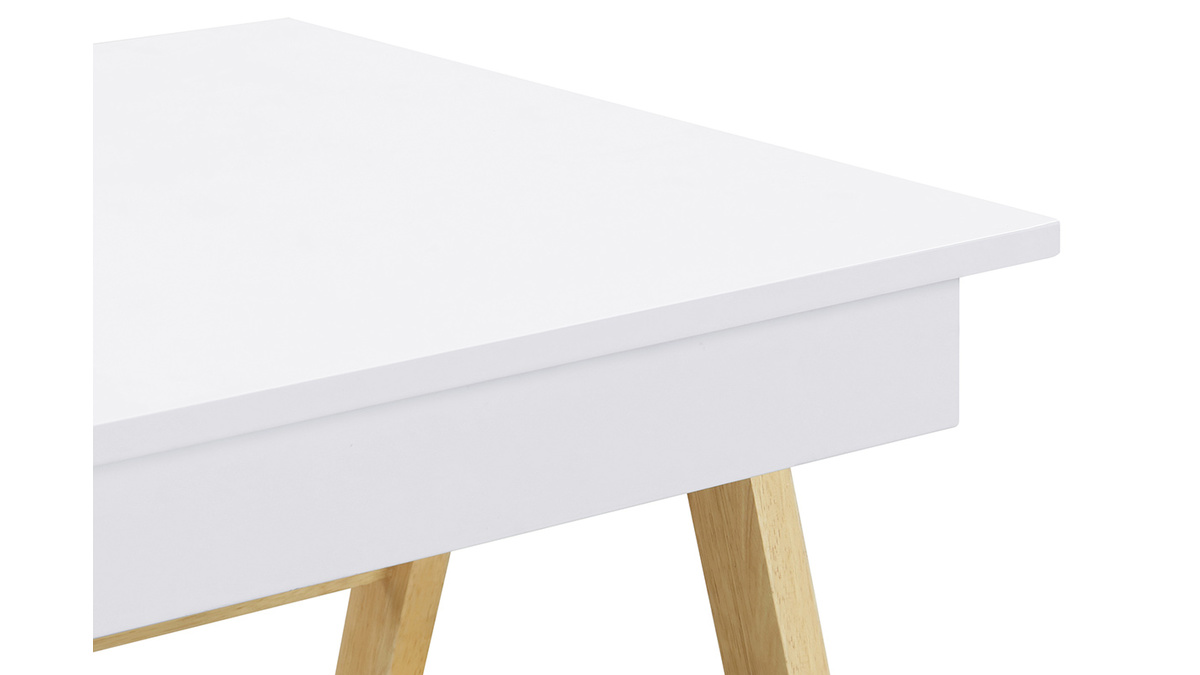 Scrivania design bianco e legno BROOK