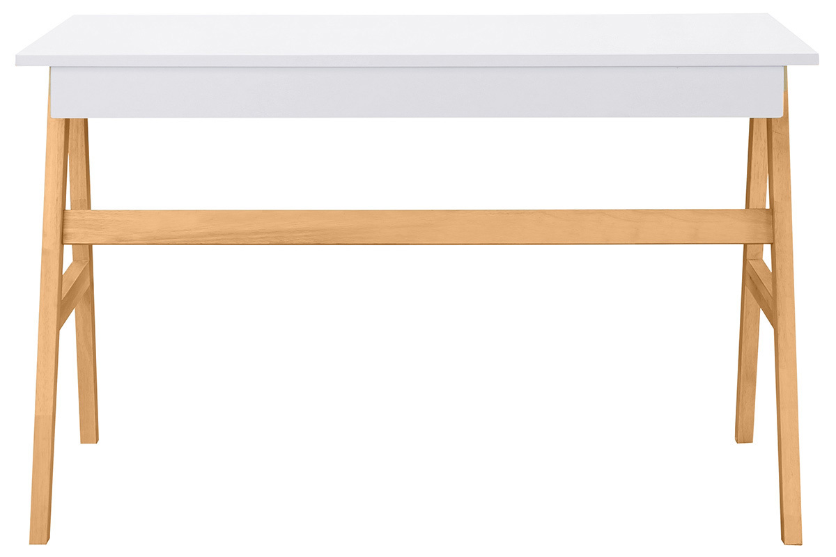 Scrivania design bianco e legno BROOK