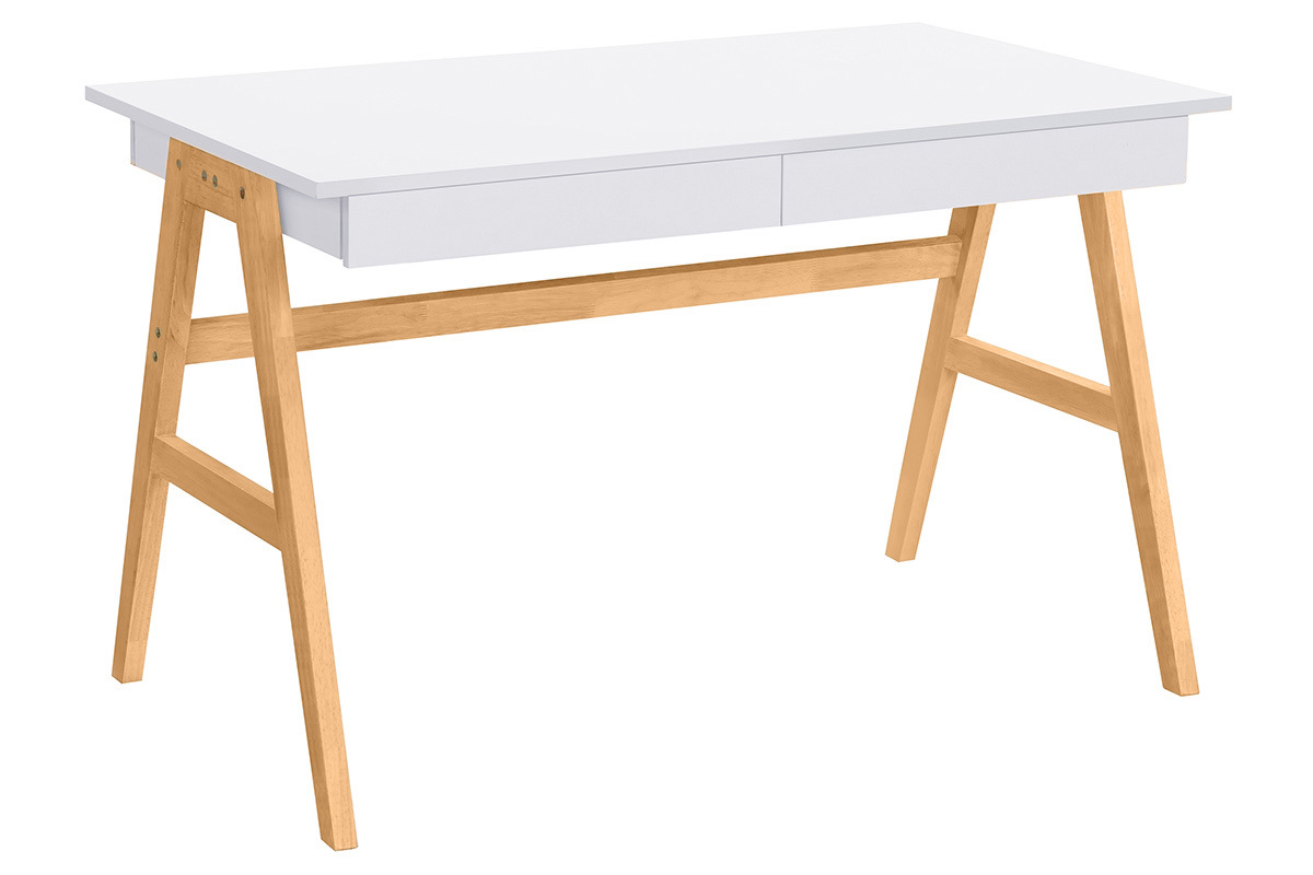 Scrivania design bianco e legno BROOK