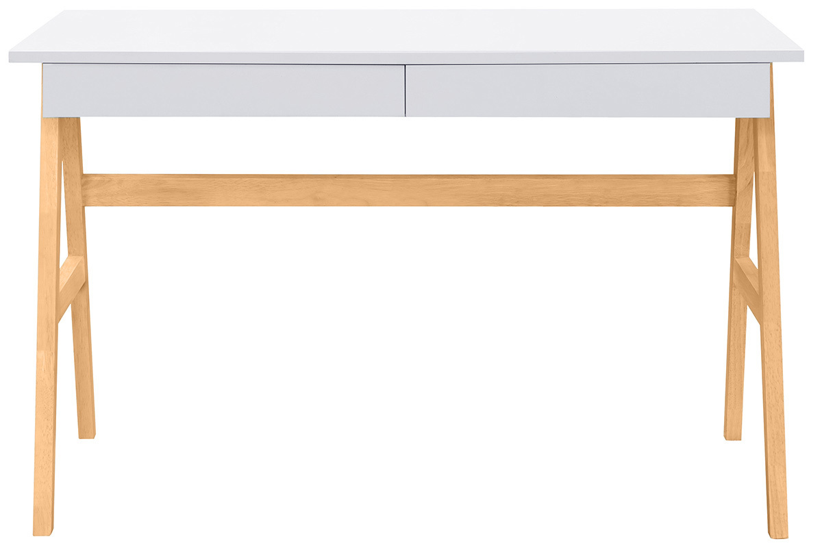 Scrivania design bianco e legno BROOK