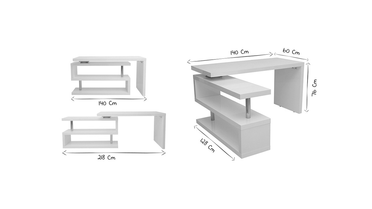 Scrivania design bianco opaco MAX