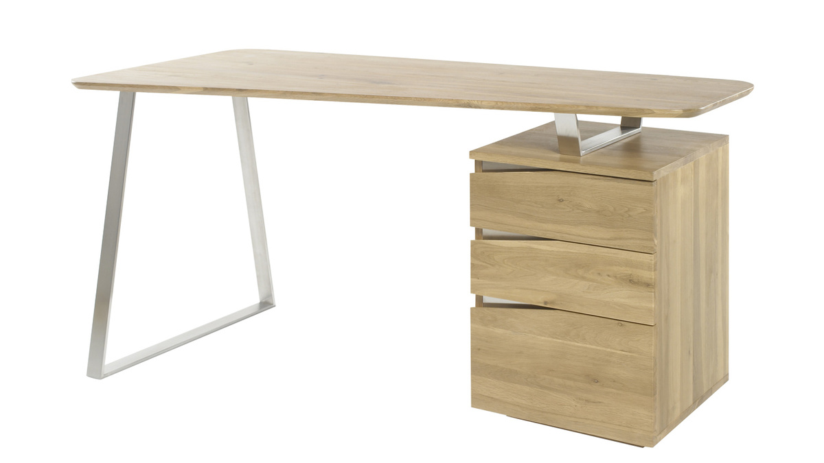 Scrivania design con cassetti metallo e legno L150 JANIS