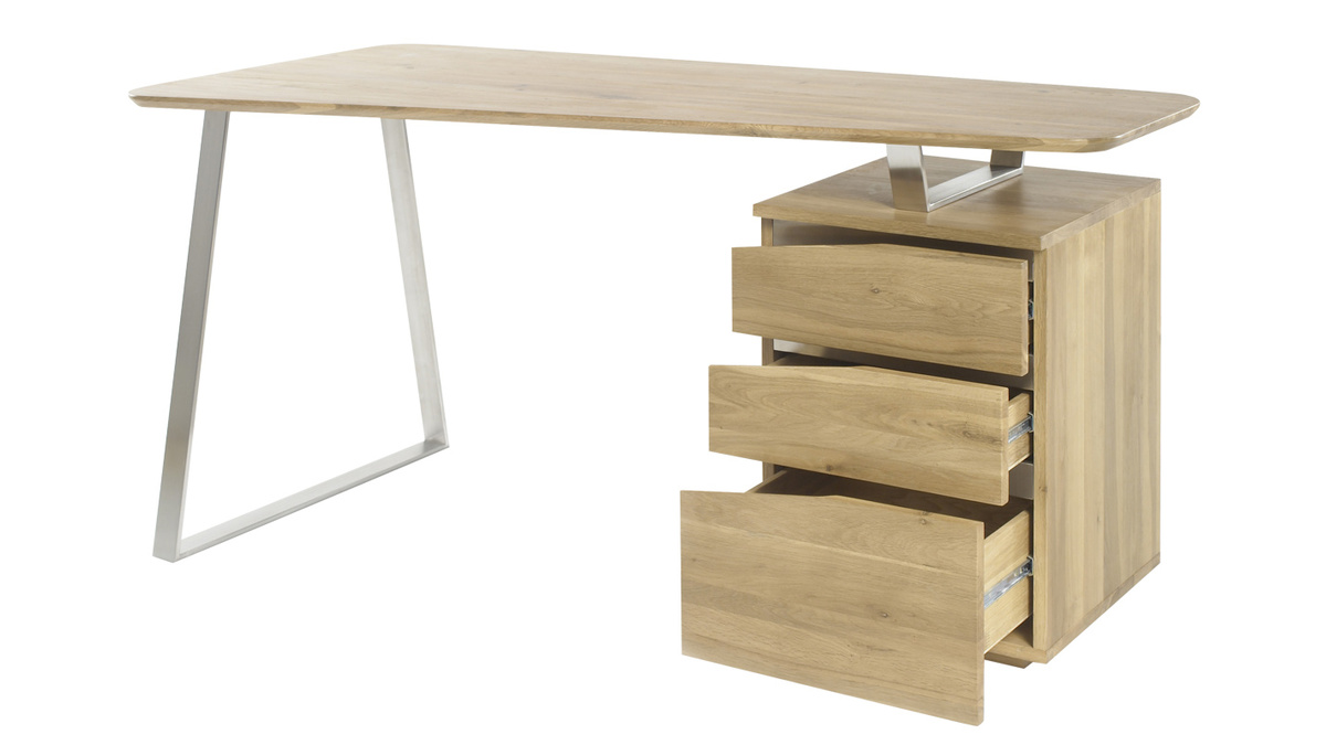 Scrivania design con cassetti metallo e legno L150 JANIS