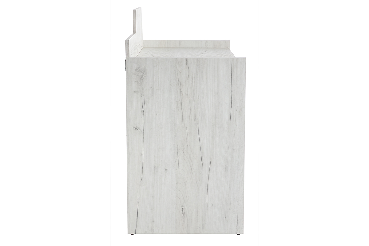 Scrivania design con scompartimenti frassino bianco e grigio TOM