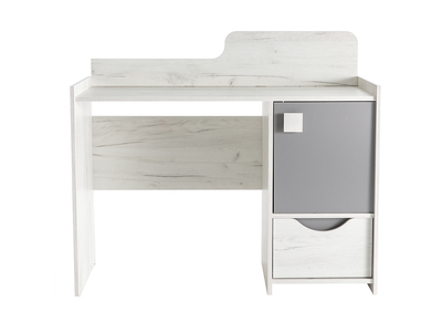 Scrivania design con scompartimenti frassino bianco e grigio TOM
