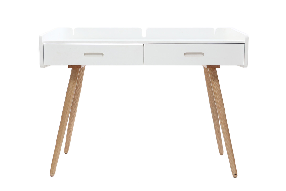 Scrivania design in frassino Bianco NEVIL
