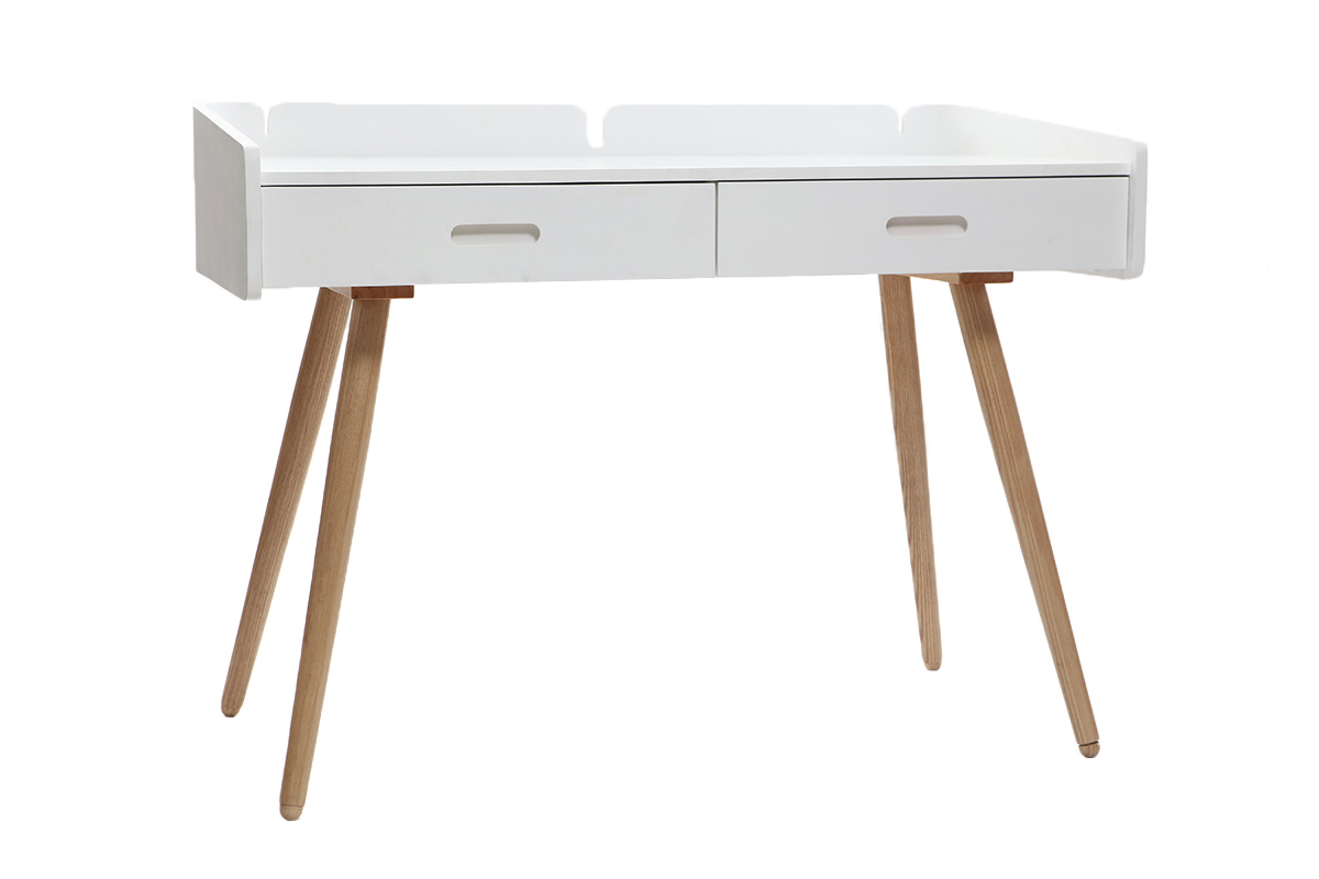 Scrivania design in frassino Bianco NEVIL