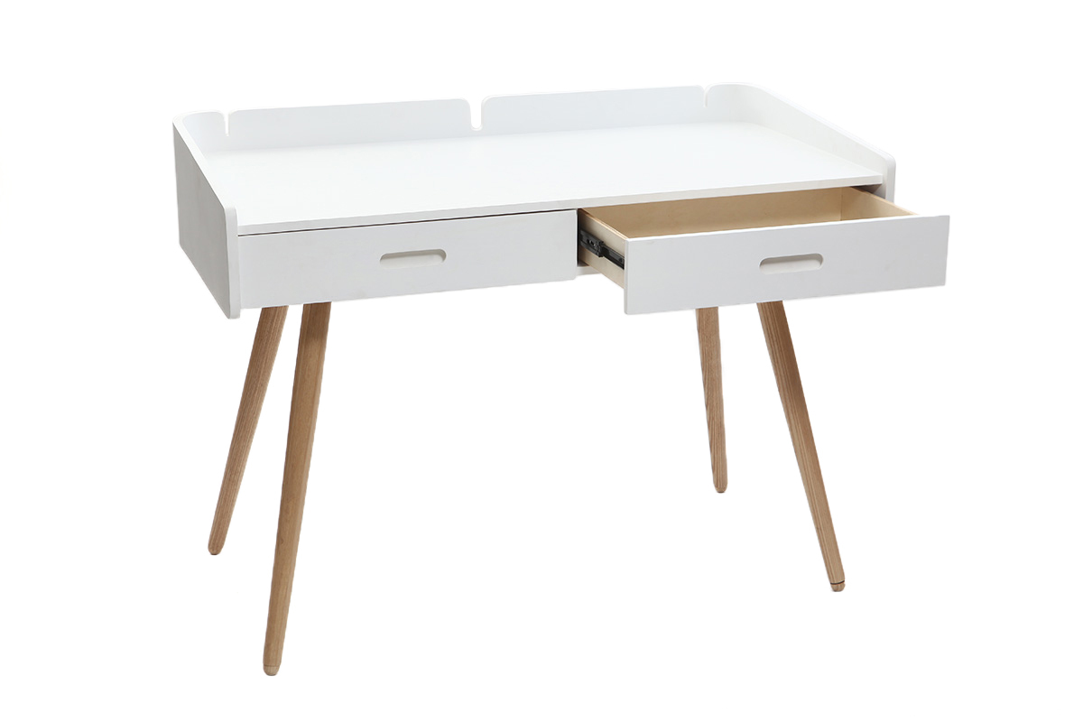Scrivania design in frassino Bianco NEVIL