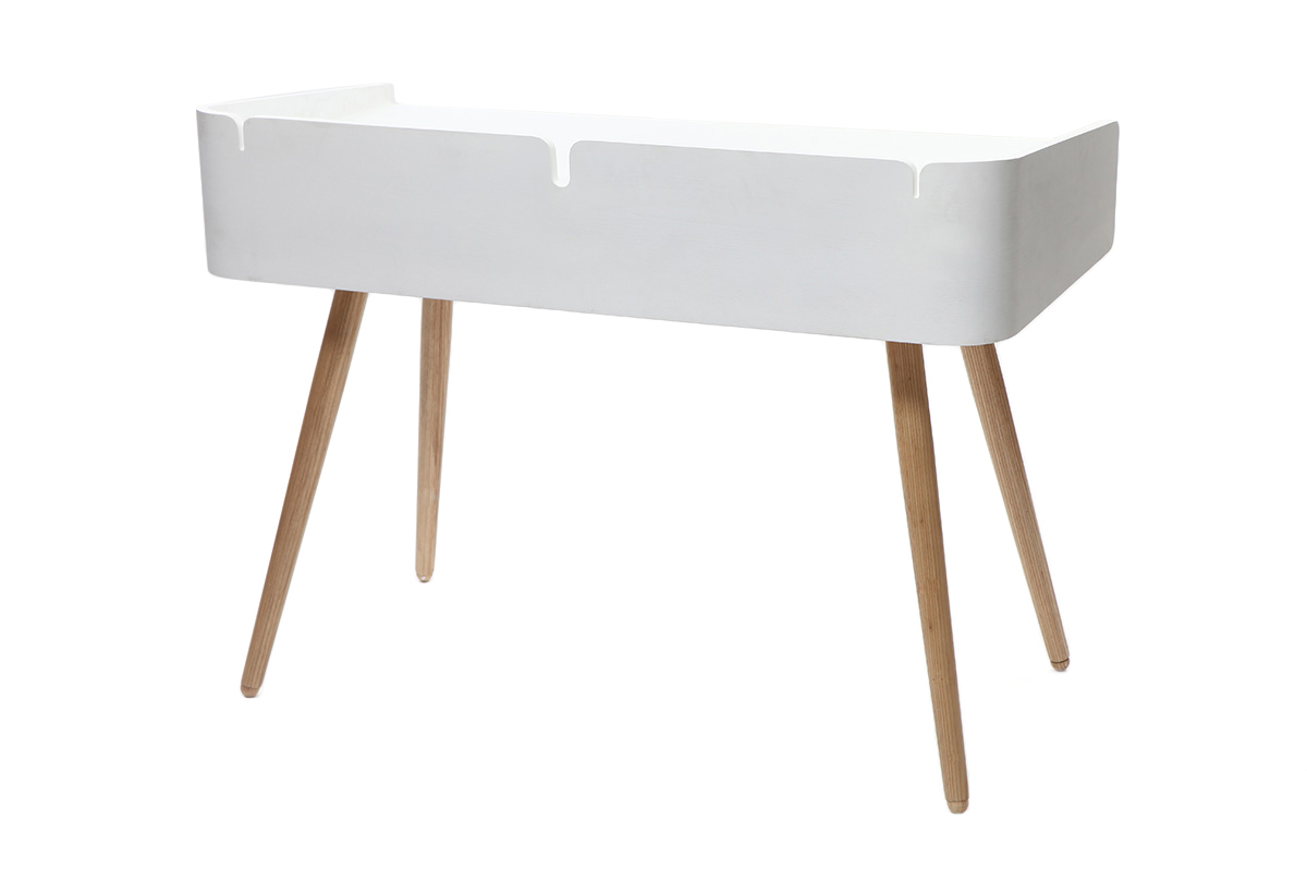 Scrivania design in frassino Bianco NEVIL