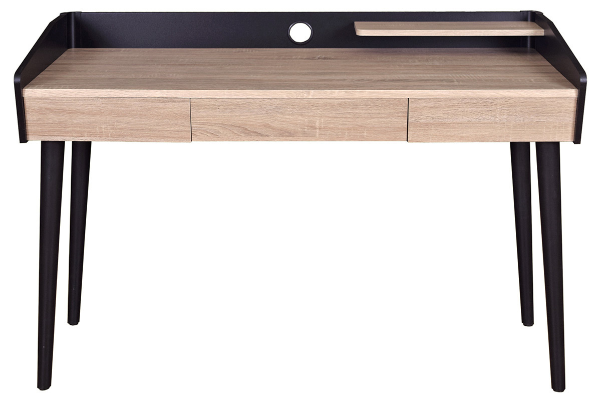 Scrivania design in legno Nero con cassetto NOTHOMB