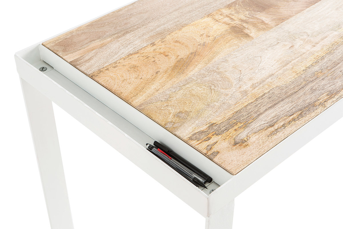 Scrivania design in mango e metallo L150 cm PUKKA