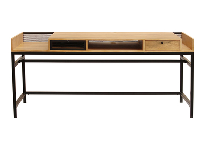 Scrivania design in mango e metallo nero L180 RACK