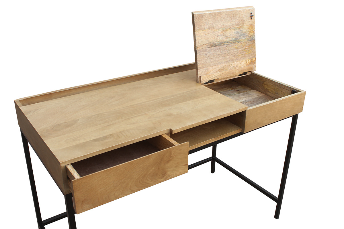 Scrivania design industriale legno di mango YPSTER