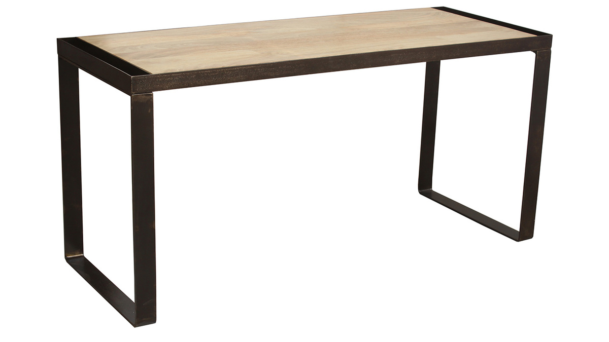 Scrivania design industriale legno massiccio L156 cm INDUSTRIA