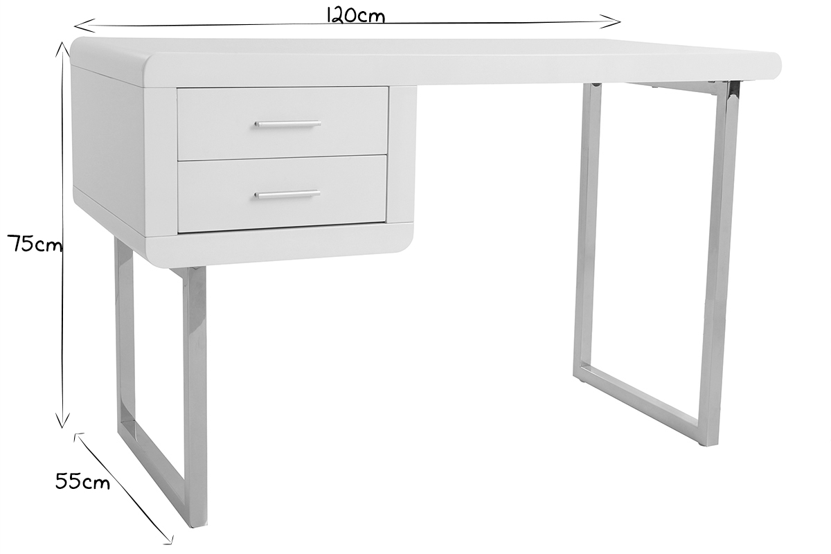 Scrivania design laccata bianca ROXI