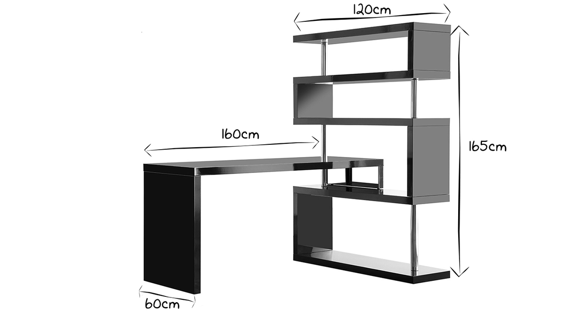 Scrivania design laccata bianca T-MAX