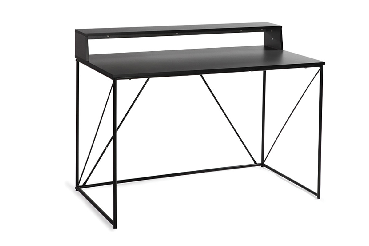 Scrivania design metallo grigio e nero WALT