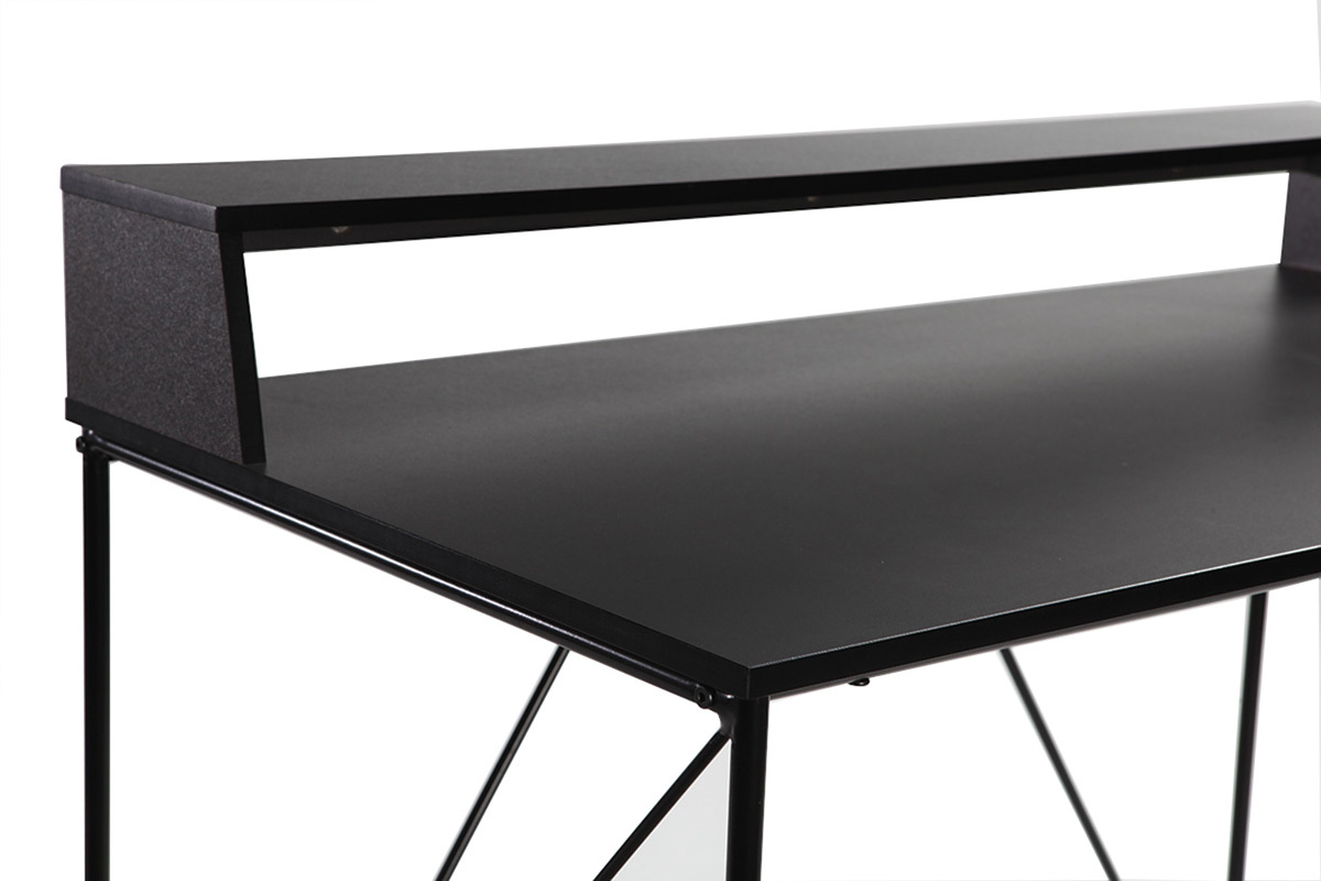 Scrivania design metallo grigio e nero WALT