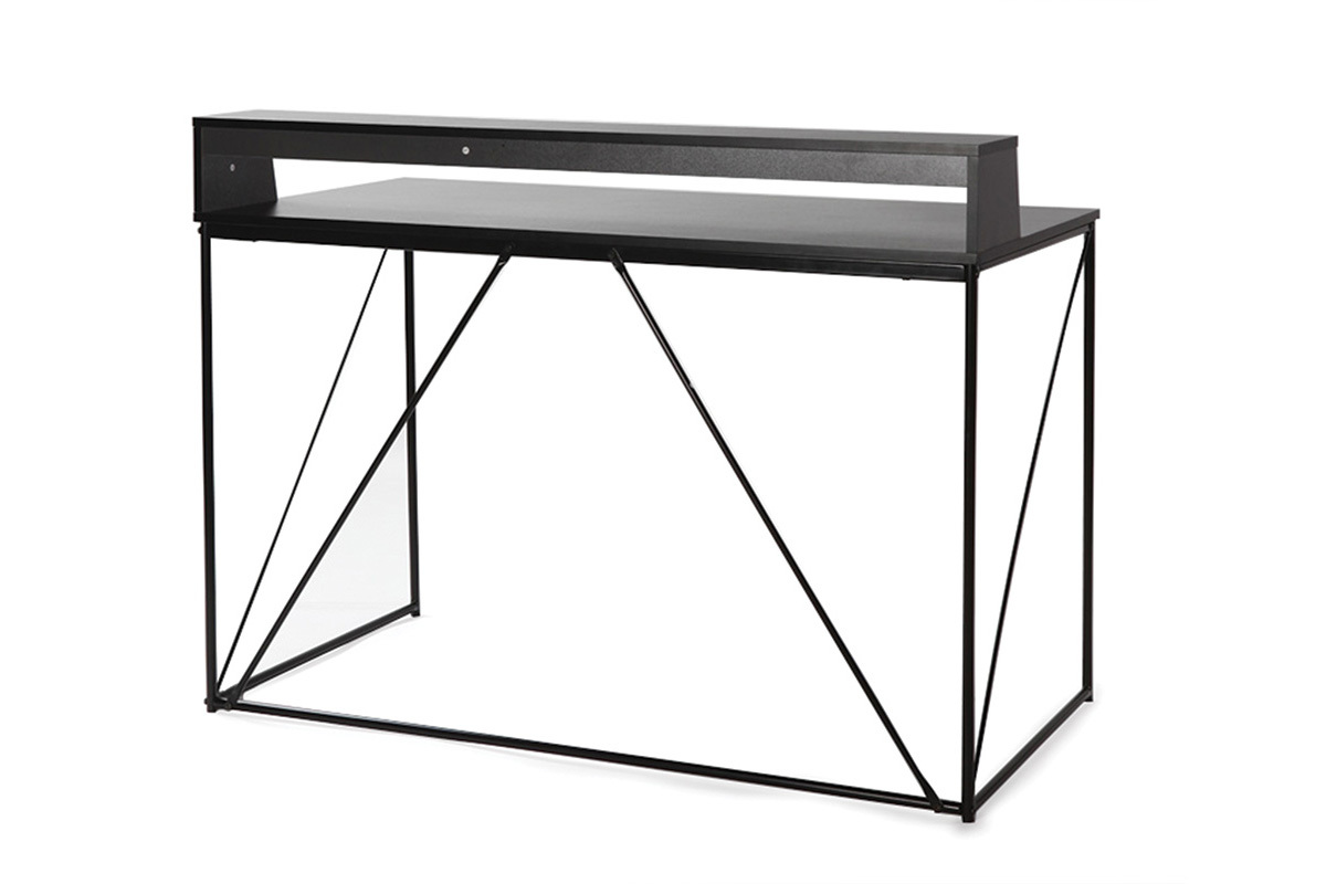 Scrivania design metallo grigio e nero WALT