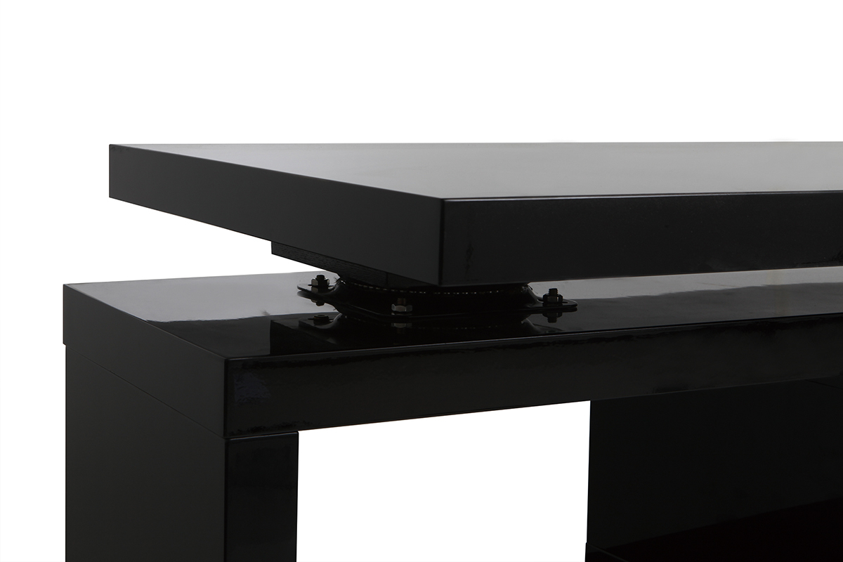 Scrivania design modulare con vano contenitore 2 cassetti rimovibili nero laccato MAX