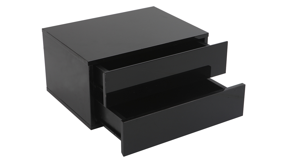 Scrivania design modulare con vano contenitore 2 cassetti rimovibili nero laccato MAX