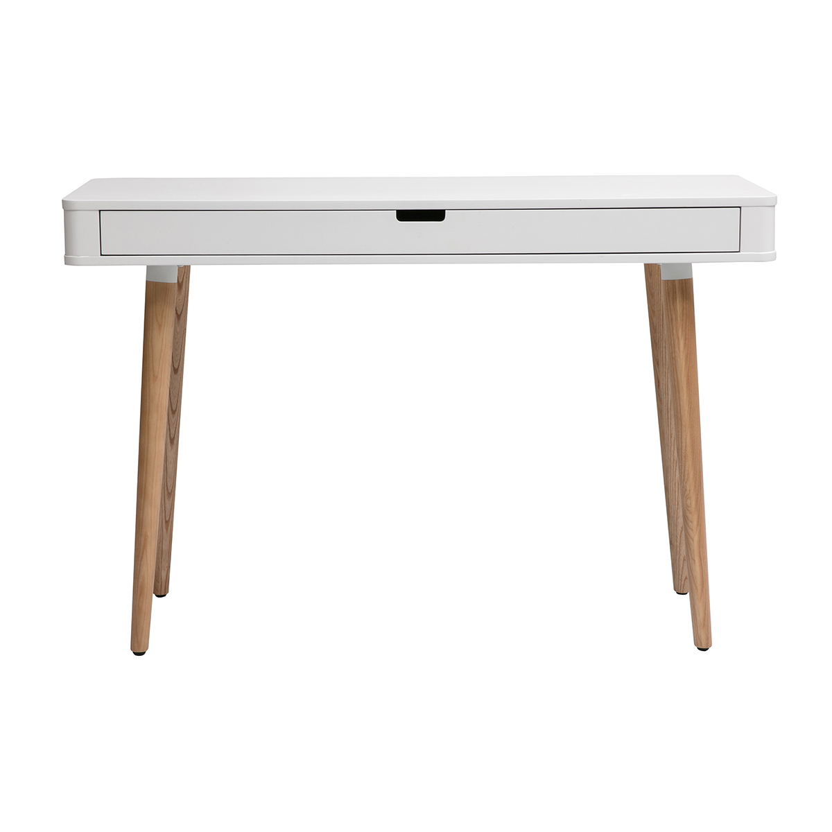 Scrivania design scandinava bianca e legno L115 cm TOTEM