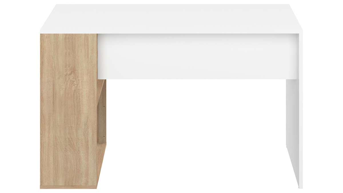 Scrivania di design bianca e legno chiaro L114 cm ROUSSO