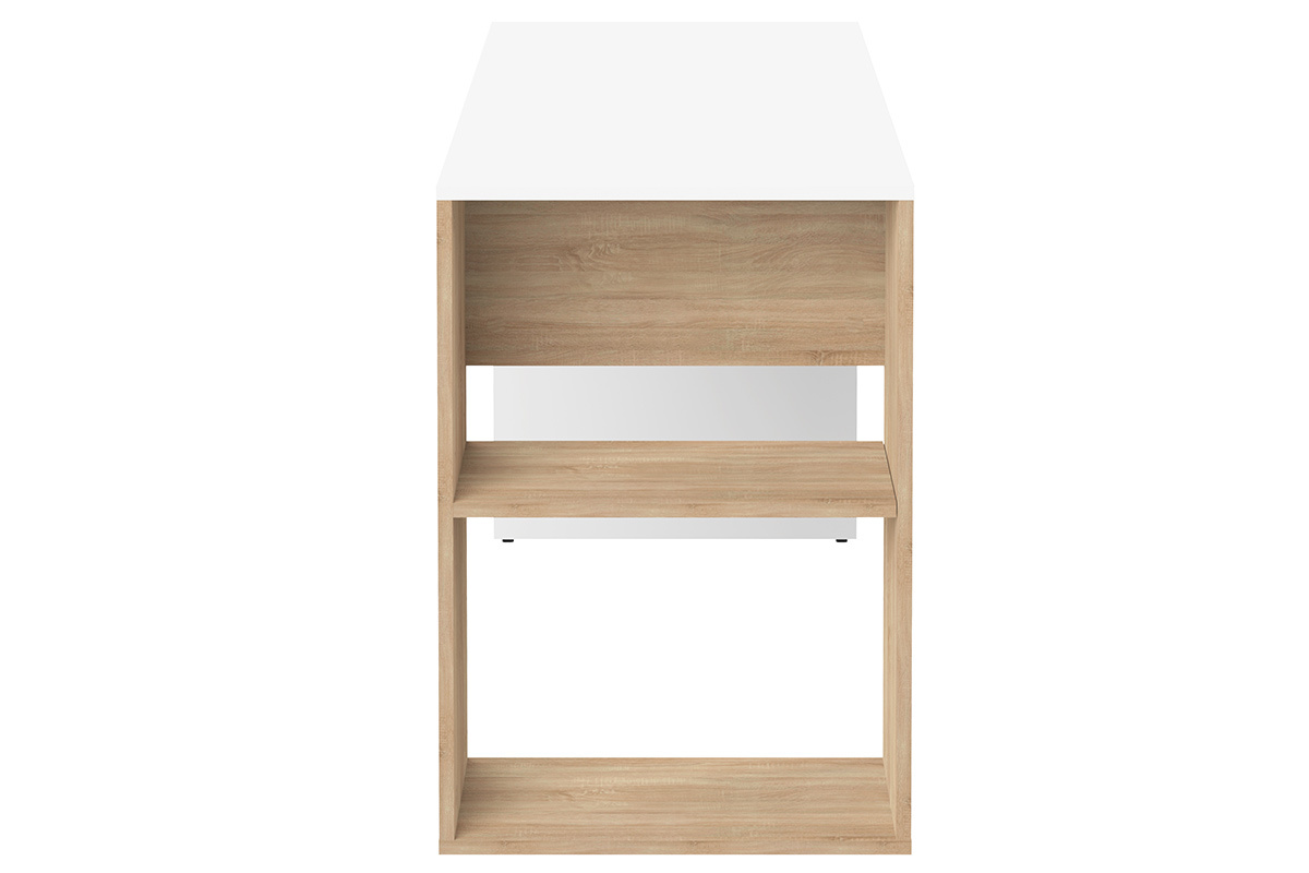 Scrivania di design bianca e legno chiaro L114 cm ROUSSO