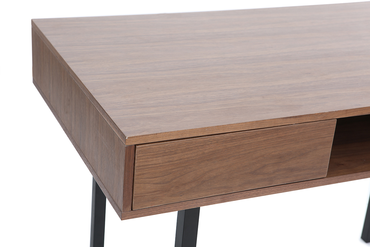 Scrivania in noce e metallo Nero MANNY