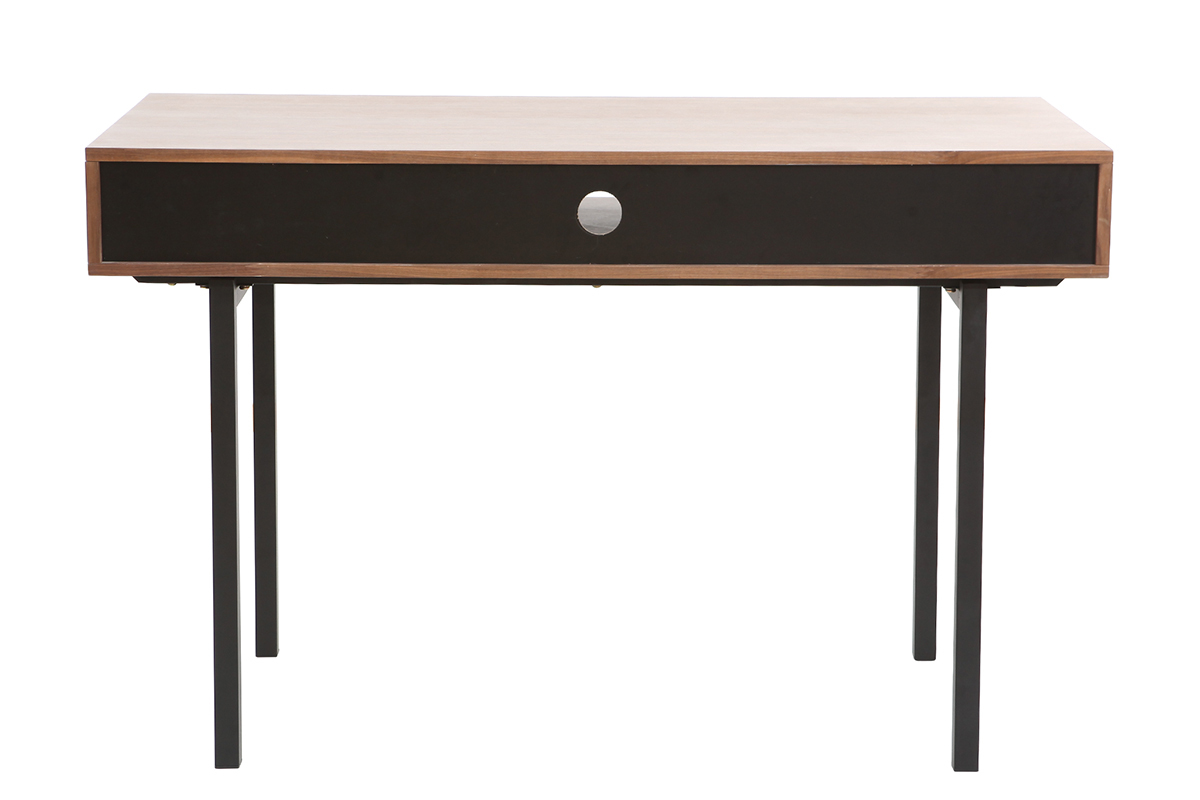 Scrivania in noce e metallo Nero MANNY