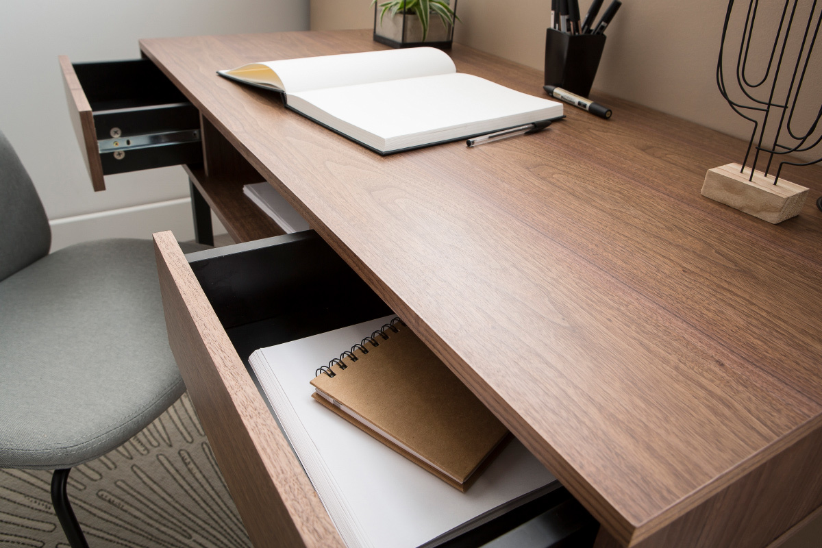 Scrivania in noce e metallo Nero MANNY