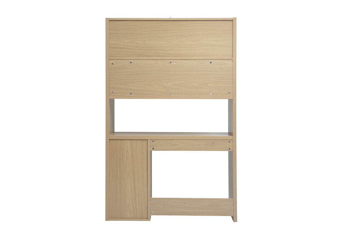 Scrivania libreria con ripiani finitura legno chiaro rovere L115 cm WISSEM