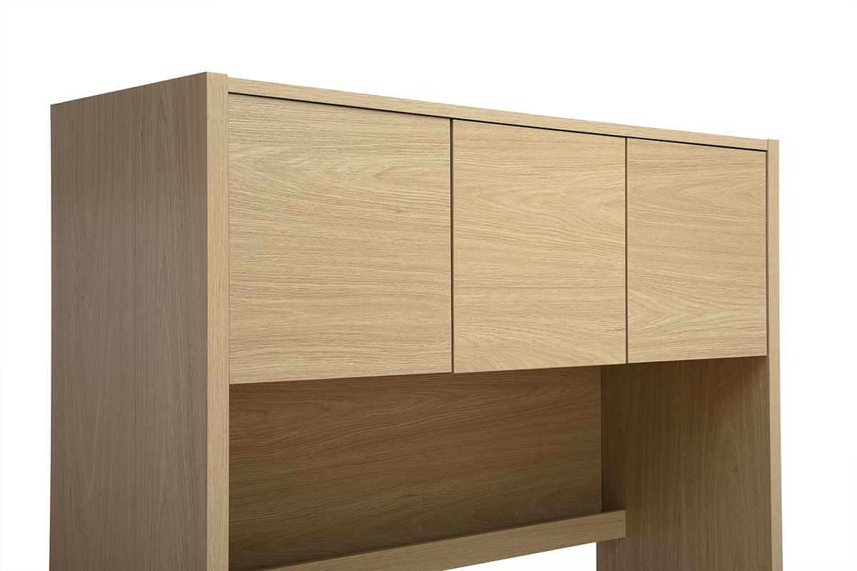 Scrivania libreria con ripiani finitura legno chiaro rovere L115 cm WISSEM