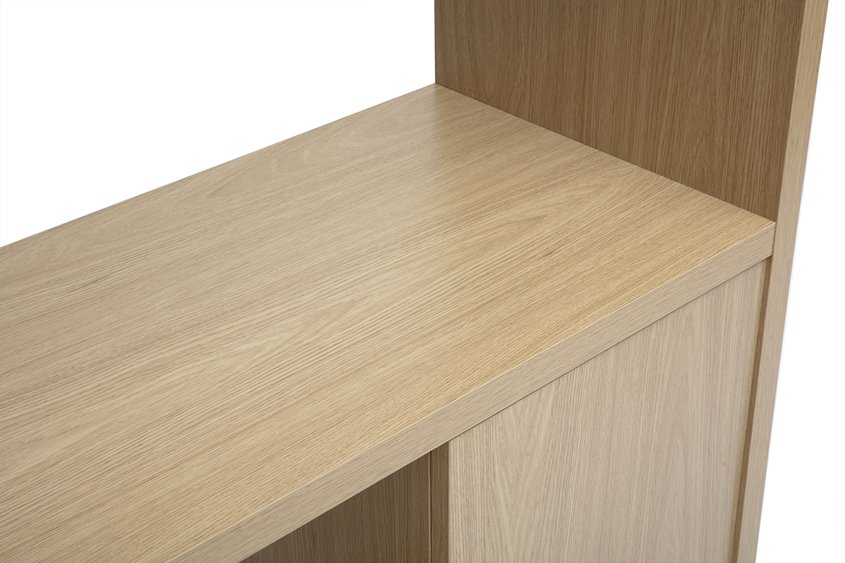 Scrivania libreria con ripiani finitura legno chiaro rovere L115 cm WISSEM