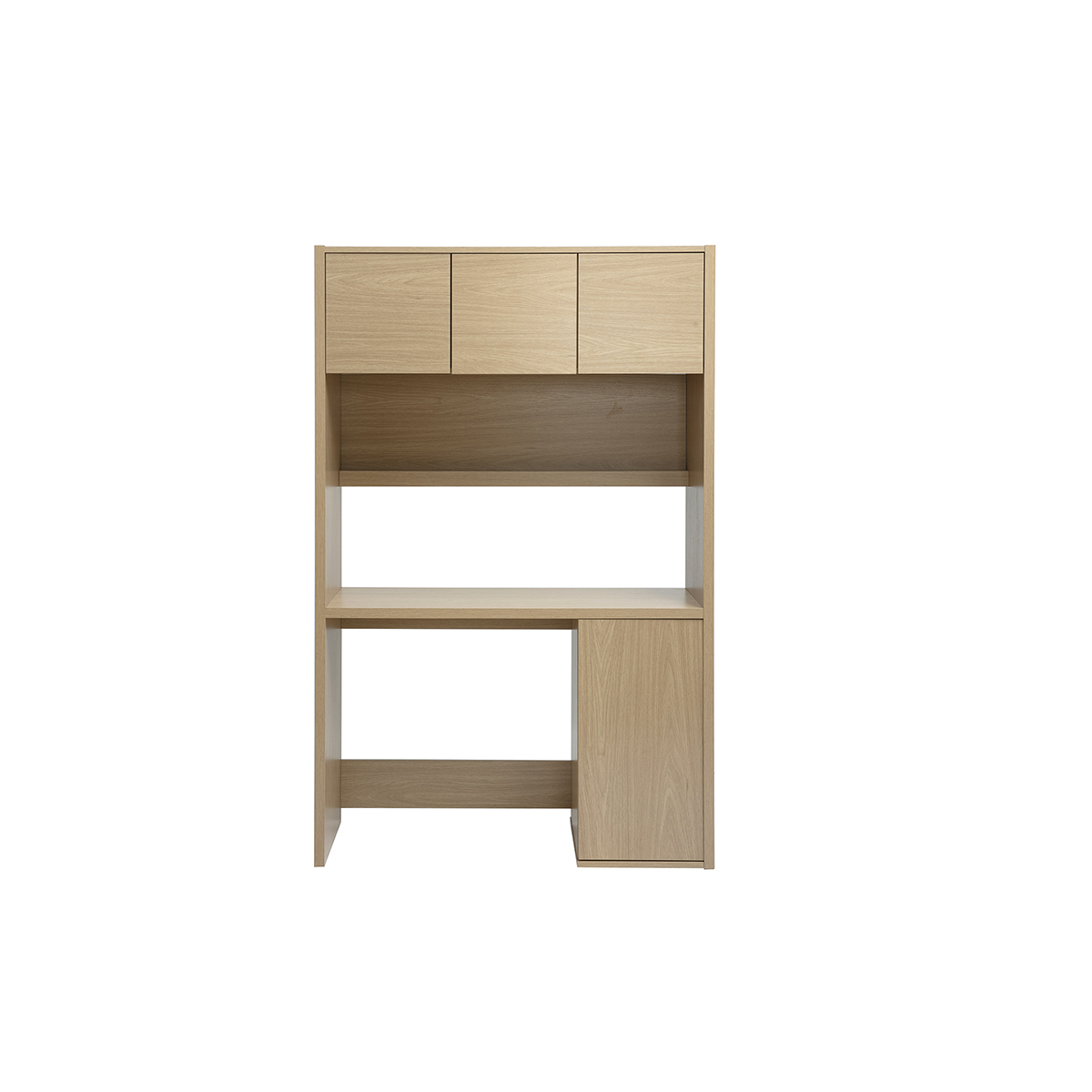 Scrivania libreria con ripiani finitura legno chiaro rovere L115 cm WISSEM