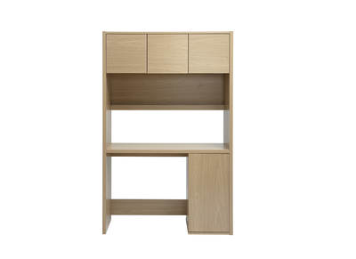 Scrivania libreria con ripiani finitura legno chiaro rovere L115 cm WISSEM